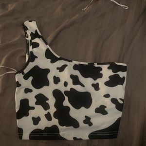 Shein cow print cropped tank